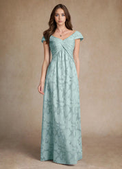 Augday Myrtle A-Line Pleated Floral Burnout Dress