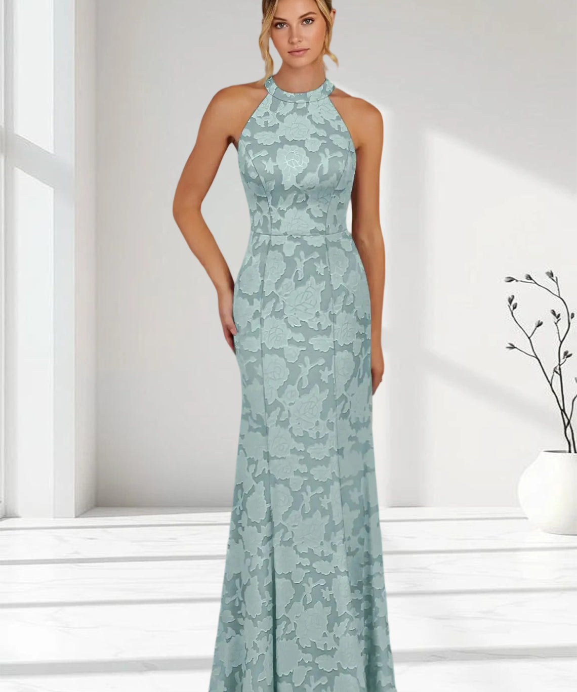 Augday Tyra Mermaid Floral Burnout Dress