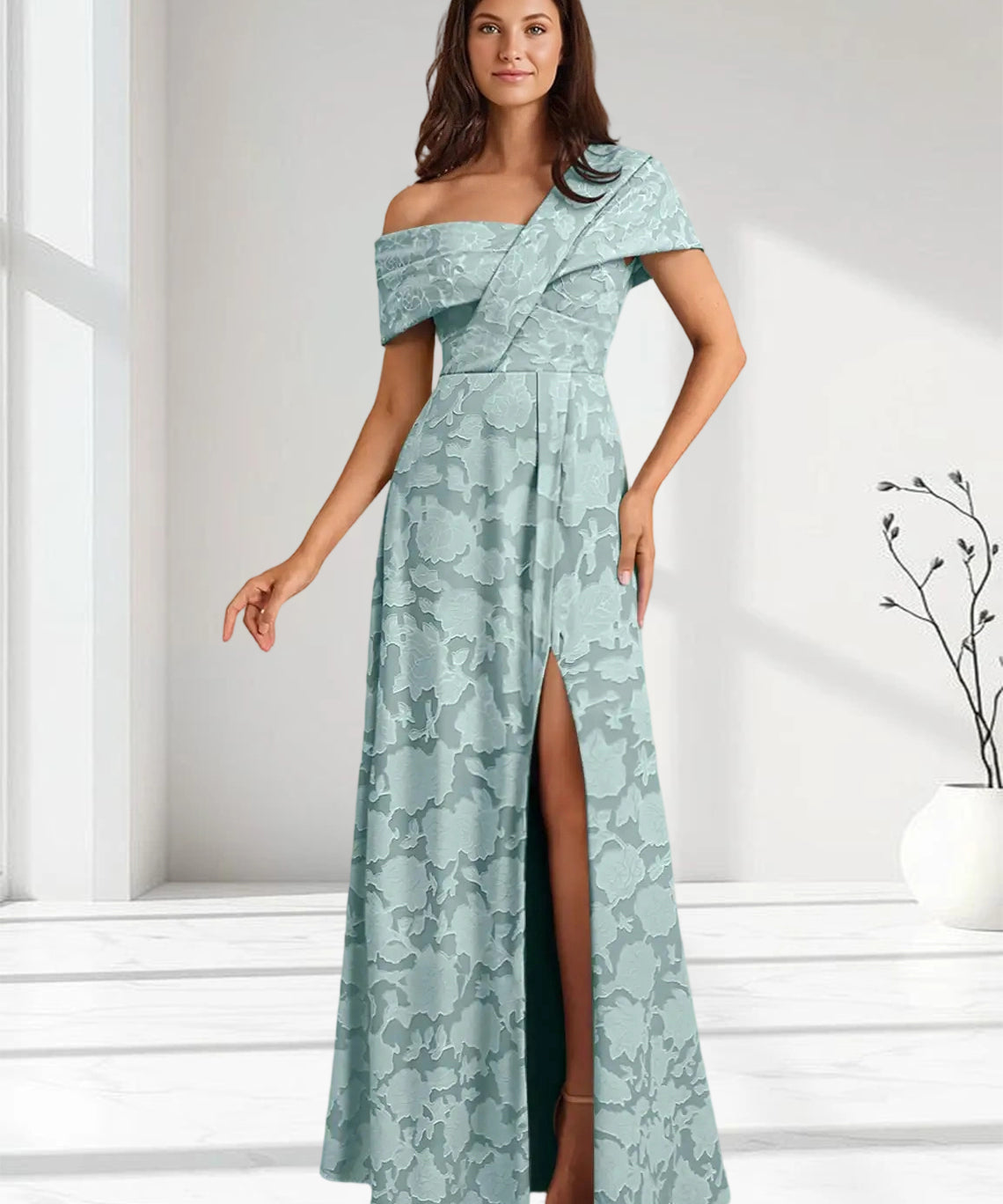Augday Milton Milton A-Line Pleated Floral Burnout Dress