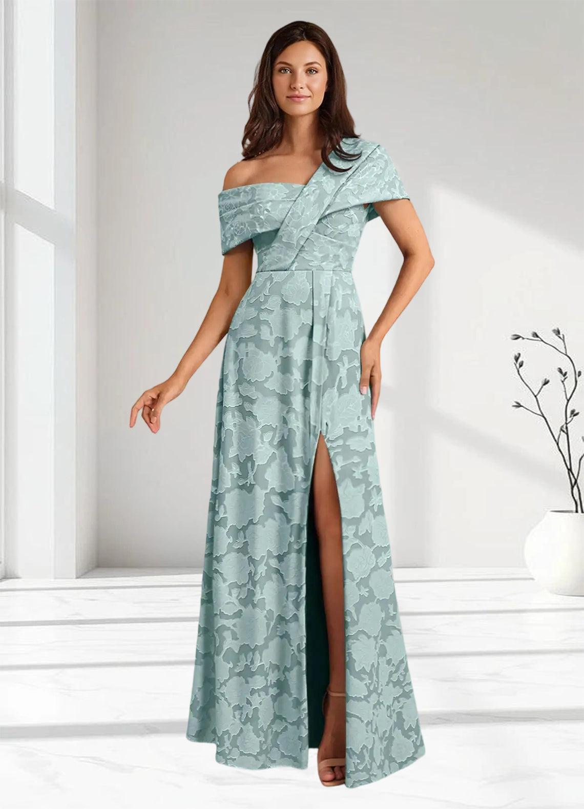 Augday Milton Milton A-Line Pleated Floral Burnout Dress