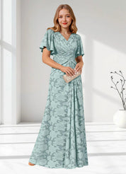 Augday Emmeline Pleated Floral Burnout Dress