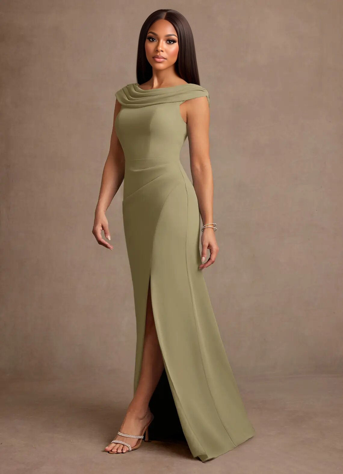 Augday Irvine A-Line Pleated Chiffon Dress