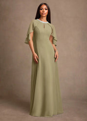Augday Winnifred A-Line Beaded Chiffon Dress