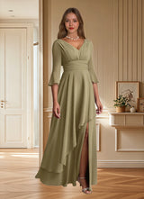Augday Eire A-Line Pleated Chiffon Dress