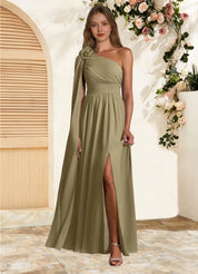 Augday Lancaster A-Line One Shoulder Chiffon Dress