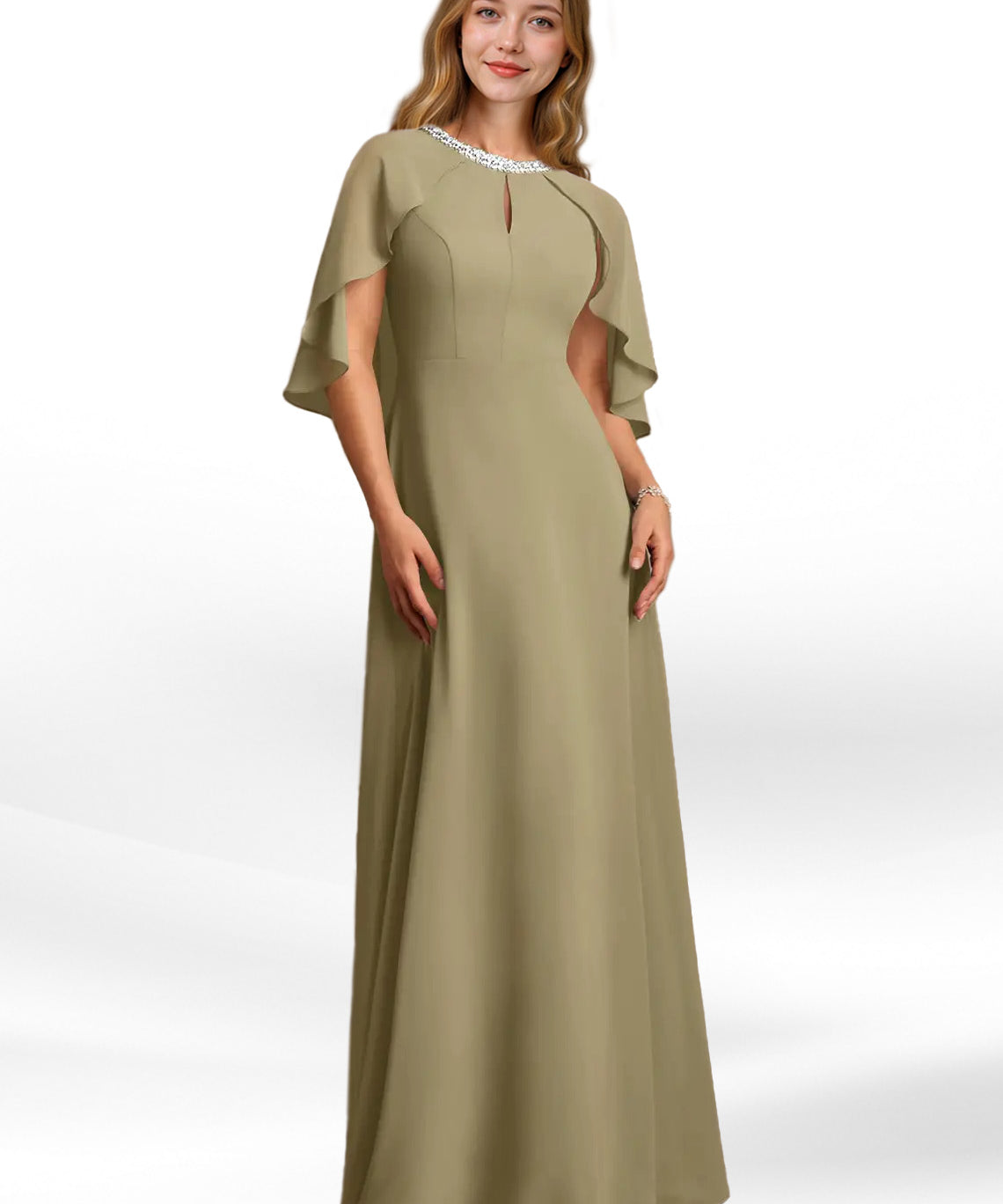 Augday Winnifred A-Line Beaded Chiffon Dress