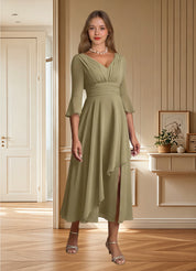 Augday Aerynne A-Line Pleated Chiffon Dress