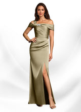 Augday Altonia Mermaid Off the Shoulder Stretch Satin Dress
