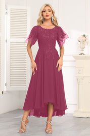 Augday Chiffon Lace Sequins Mother of the Bridesmaid Dresses