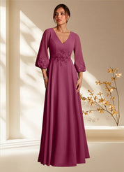 Augday Yorba A-Line Lace Chiffon Dress