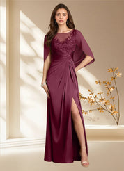 Augday Hera A-Line Lace Stretch Satin Dress