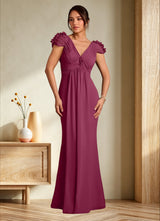 Augday Louella Pleated Chiffon Dress
