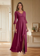 Augday Eire A-Line Pleated Chiffon Dress
