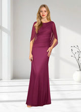 Augday Belladonna Mermaid Scoop Pleated Mesh Dress