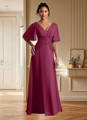 Augday Milliat A-Line Lace Chiffon Dress
