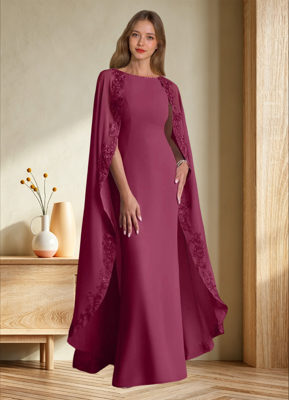 Augday Artemisia Sheath Lace Chiffon Dress