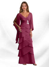 Augday Arabinda Sheath Ruched Chiffon Dress