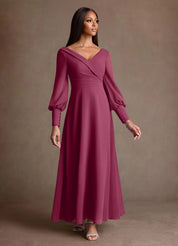 Augday Paterson A-Line Pleated Chiffon Dress