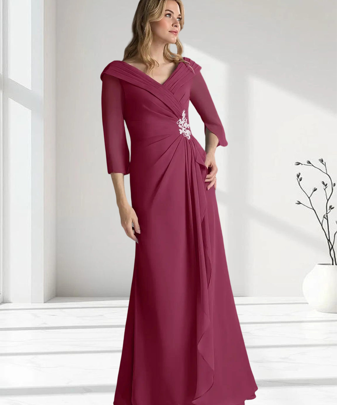 Augday Jaycee A-Line Chiffon Dress