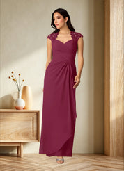 Augday Birdie A-Line Queen Anne Sequins Chiffon Dress