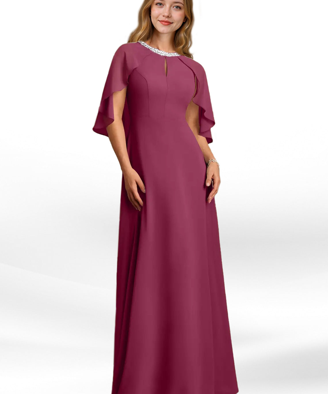 Augday Winnifred A-Line Beaded Chiffon Dress