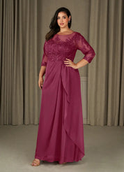 Augday Calanthe A-Line Scoop Chiffon Dress Plus Size
