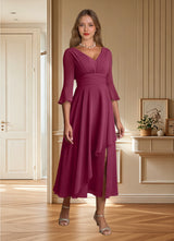 Augday Aerynne A-Line Pleated Chiffon Dress