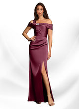 Augday Altonia Mermaid Off the Shoulder Stretch Satin Dress