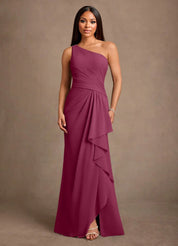 Augday Floy Sheath One Shoulder Chiffon Dress