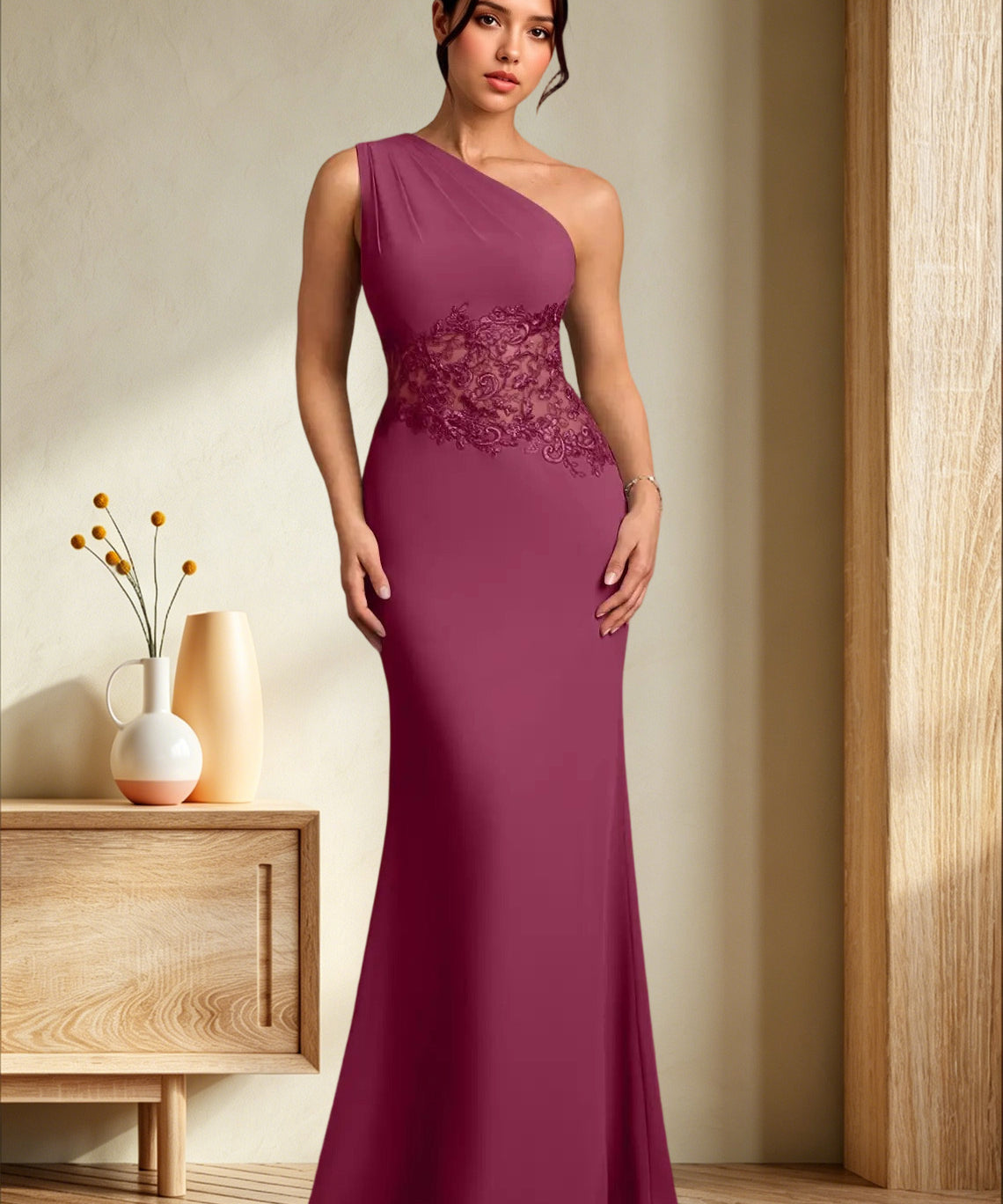 Augday Kathie Mermaid Lace Chiffon Dress