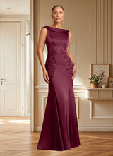 Augday Franny Sheath Lace Stretch Satin Dress