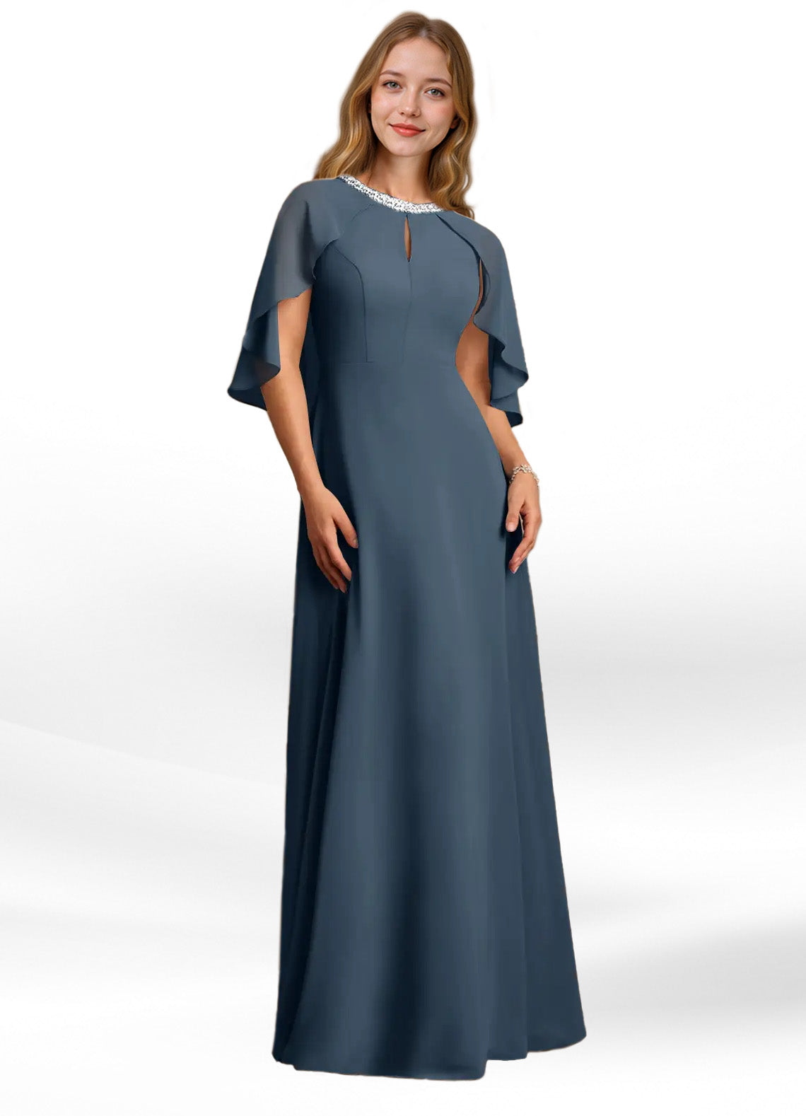 Augday Winnifred A-Line Beaded Chiffon Dress