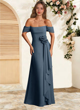 Augday Amherst A-Line Off the Shoulder Chiffon Dress