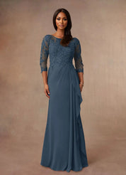 Augday Calanthe A-Line Scoop Chiffon Dress