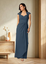 Augday Birdie A-Line Queen Anne Sequins Chiffon Dress