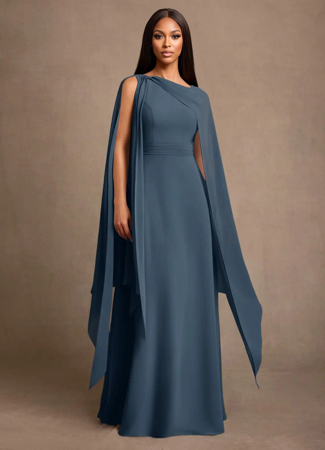 Augday Liddie A-Line Pleated Chiffon Dress
