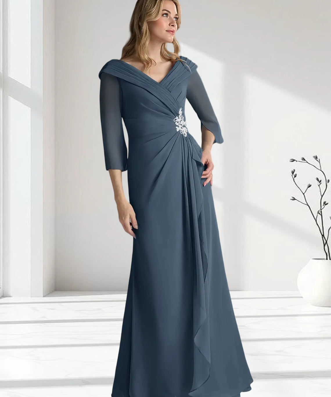Augday Jaycee A-Line Chiffon Dress