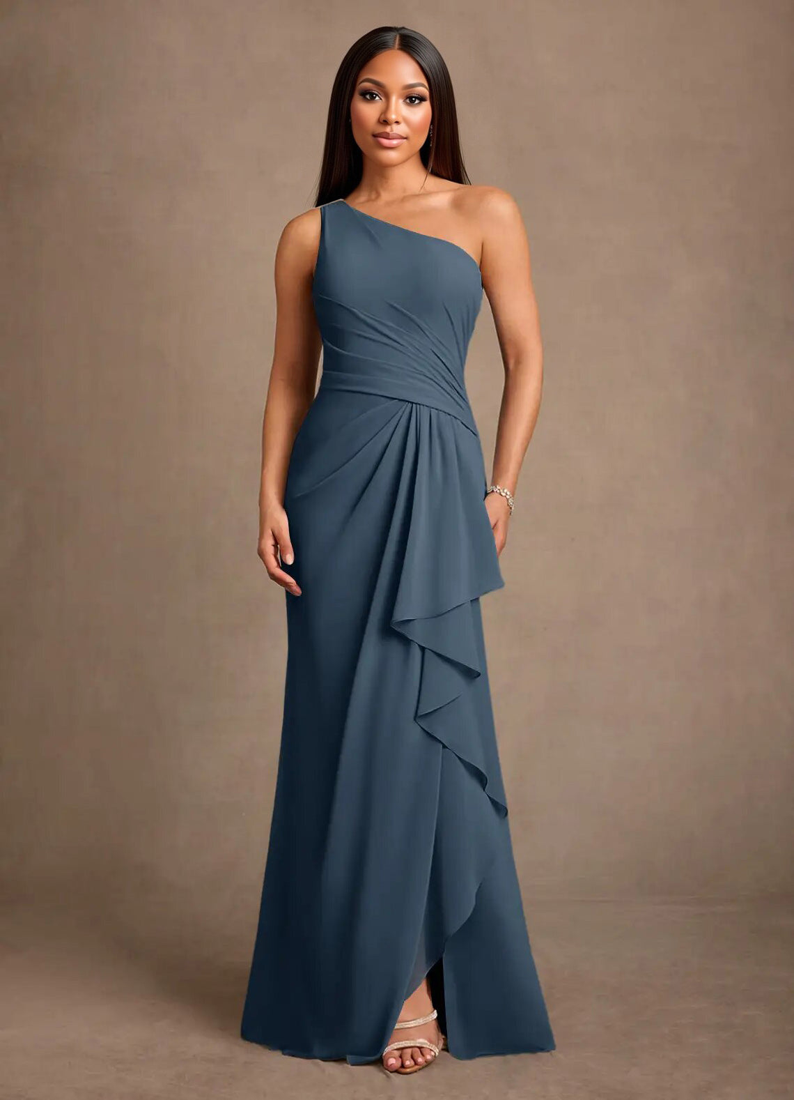 Augday Floy Sheath One Shoulder Chiffon Dress