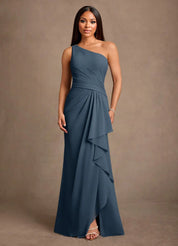Augday Floy Sheath One Shoulder Chiffon Dress