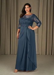 Augday Calanthe A-Line Scoop Chiffon Dress Plus Size