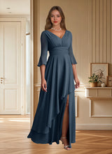 Augday Eire A-Line Pleated Chiffon Dress