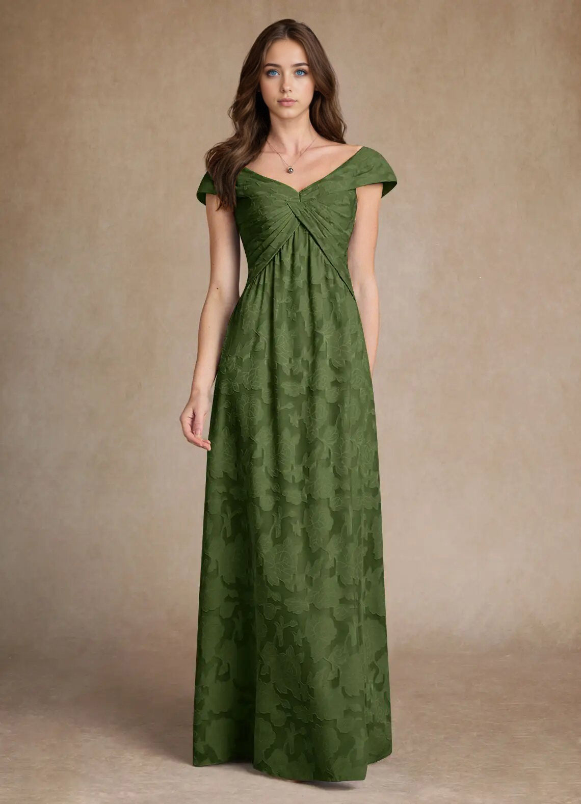 Augday Myrtle A-Line Pleated Floral Burnout Dress