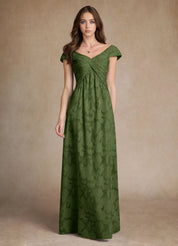 Augday Myrtle A-Line Pleated Floral Burnout Dress