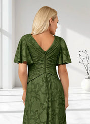 Augday Emmeline Pleated Floral Burnout Dress
