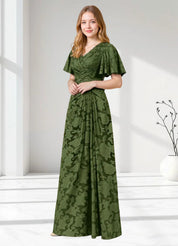 Augday Emmeline Pleated Floral Burnout Dress