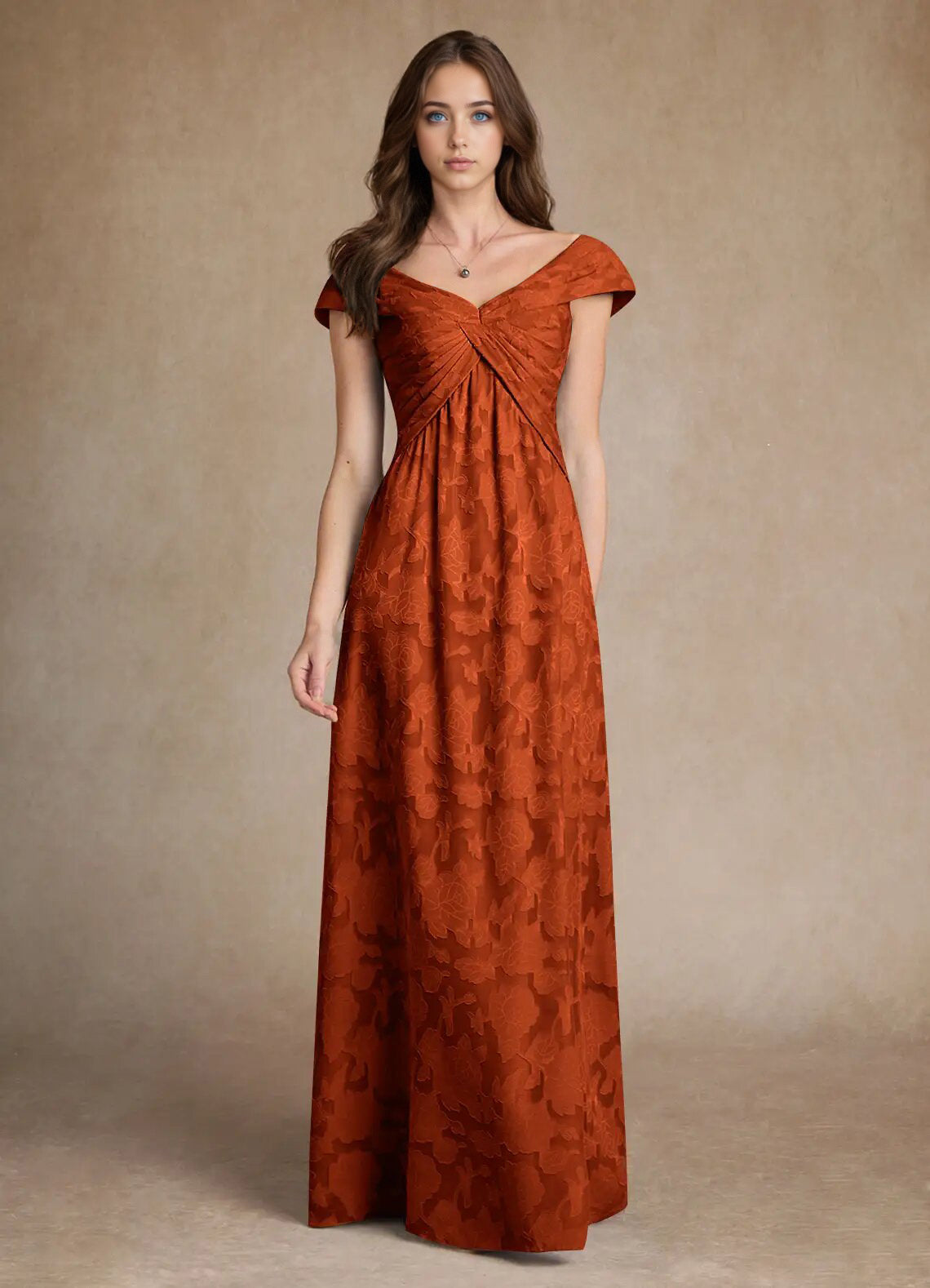 Augday Myrtle A-Line Pleated Floral Burnout Dress