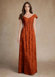 Augday Myrtle A-Line Pleated Floral Burnout Dress
