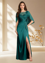Augday Hera A-Line Lace Stretch Satin Dress
