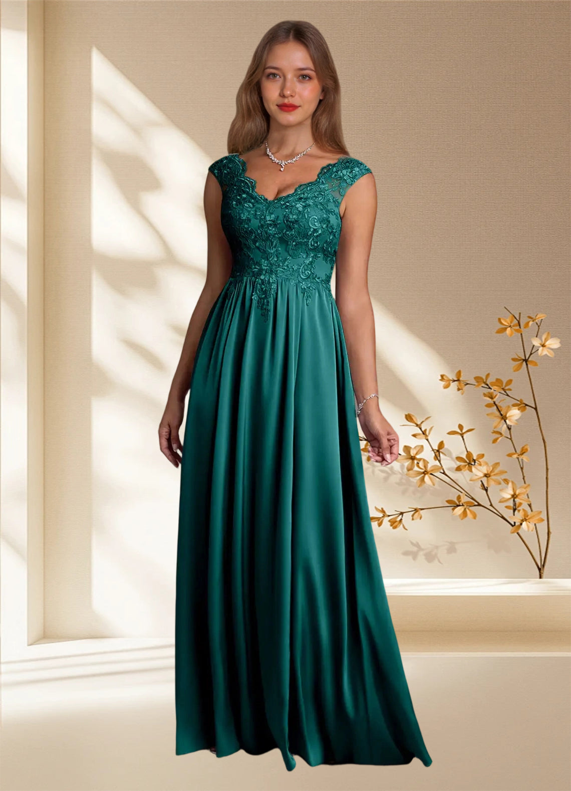 Augday Amethyst A-Line Lace Dress