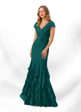 Augday Bailora Mermaid Ruched Chiffon Dress